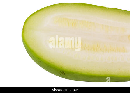 Cleaved 'Winter Melon' or 'Benincasa Hispida' (scientific name) is isolated on white background and clipping path Stock Photo
