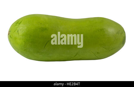'Winter Melon' or 'Benincasa Hispida' (scientific name) is isolated on white background and clipping path Stock Photo