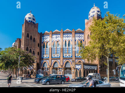 Towers of La Monumental bullring in Barcelona, Spain. The Plaza Monumental de Barcelona, often known simply as La Monumental. Stock Photo