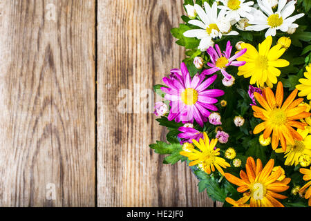 Arrangement of fresh flowers in a pot Stock Photo