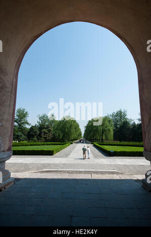 Shen Gong Sheng De Stele Pavilion, Zhu Zaihou Tomb, Sacred Way of Ming Tombs Changping mausoleums, Beijing, China. Stock Photo