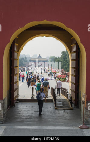 South Gate at the Temple of Heaven Altar of Heaven Beijing, China. Stock Photo