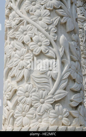 Local carved sculptured sculpted columns artwork sculptures in park Beijing, China. Stock Photo