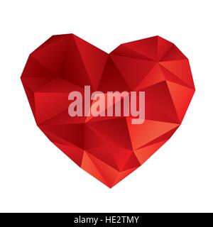Red heart card geometric style full vector Stock Vector Image & Art - Alamy