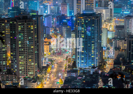 Korea,Seoul at night, South Korea city skyline. Stock Photo