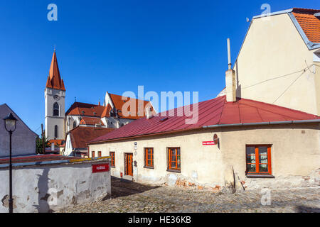 Church of St. Nicholas view of the Old Town, South Moravia, Znojmo Czech Republic, Europe Stock Photo