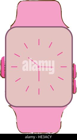 pink classic analog watch wearable technology vector illustration eps 10 Stock Vector