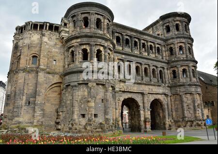 2nd-century Roman city gate Porta Nigra in Trier, Germany. Stock Photo