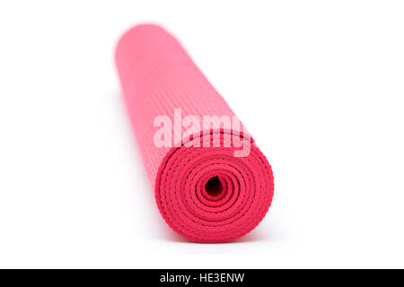 Close up view at exercise mats isolated on the white Stock Photo