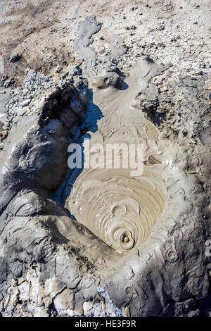 Mud volcano crater in Gobustan, Azerbaijan Stock Photo