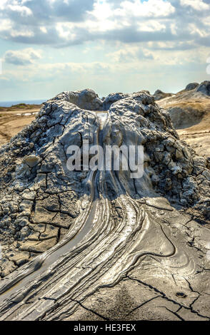 Mud volcano crater in Gobustan, Azerbaijan Stock Photo