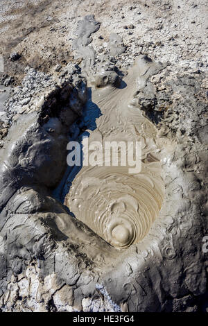 Mud volcano crater in Gobustan, Azerbaijan Stock Photo