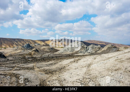 Mud volcano crater in Gobustan, Azerbaijan Stock Photo