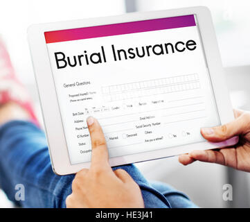 Burial Insurance Form Policy Concept Stock Photo