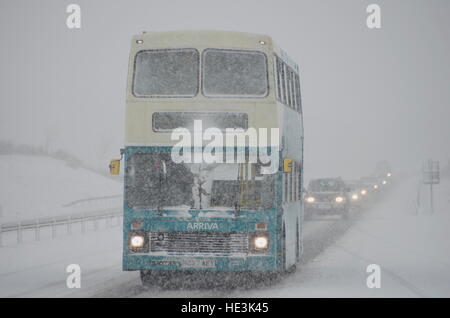 Hazardous driving conditions on A55 expressway Stock Photo