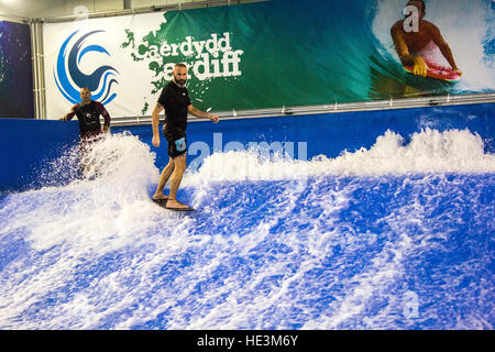 indoor surfing at Cardiff bay Stock Photo