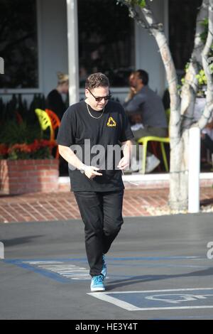 Jonah Hill after leaving a branch of Fred Segal in Beverly Hills, California.  Featuring: Jonah Hill Where: Beverly Hills, California, United States When: 07 Nov 2016 Stock Photo