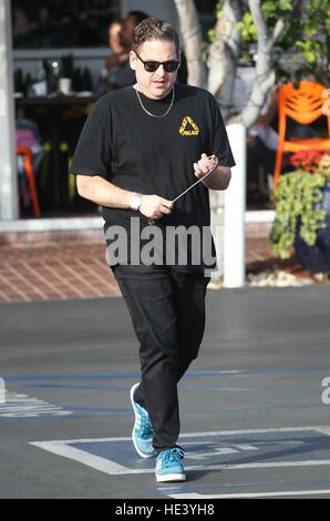 Jonah Hill after leaving a branch of Fred Segal in Beverly Hills, California.  Featuring: Jonah Hill Where: Beverly Hills, California, United States When: 07 Nov 2016 Stock Photo