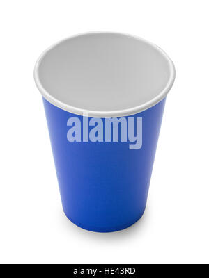 New Blue Paper Cup Isolated on White Background. Stock Photo