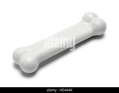 Dog Bone with Copy Space Isolated on White Background. Stock Photo