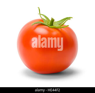 One Red New Tomato Isolated on White Background. Stock Photo
