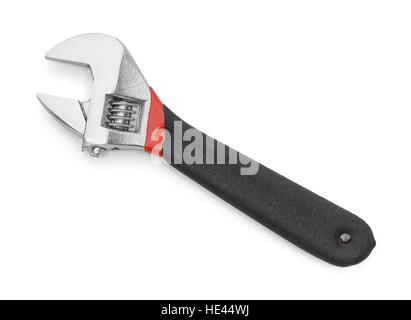 Adjustable Wrench with Grip Isolated on White Background. Stock Photo