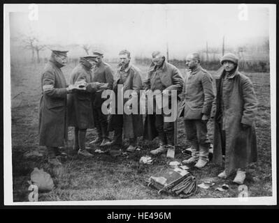 Searching newly captured German prisoners Stock Photo