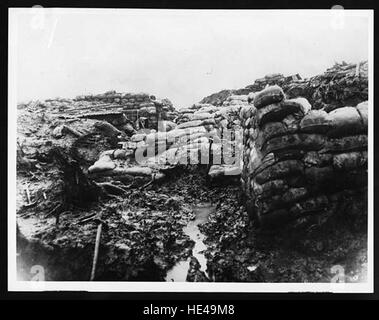 Ruins of old military trenches from the first world war, near Verdun ...
