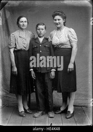 Portrait of a boy in Romanian traditional costume with Cape, Carol Popp ...