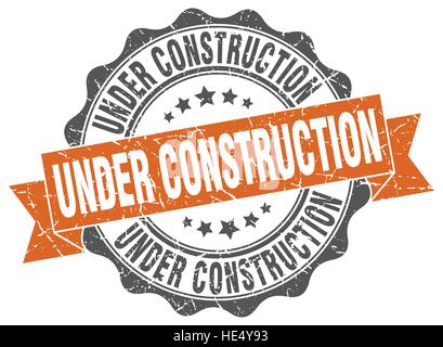 under construction stamp. sign. seal Stock Vector