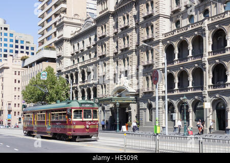 City Circle Tram on Spring Street, Melbourne, Victoria, Australia Stock Photo