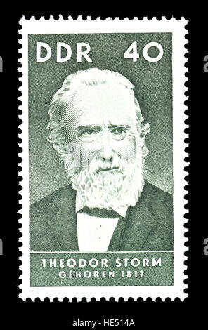 East German postage stamp (1967) : Theodor Storm (Hans Theodor Woldsen Storm: 1817 – 1888) German writer. 19th-century German Literary realism. Stock Photo