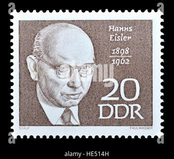 East German postage stamp (1968) : Hanns Eisler (1898 – 1962) Austrian composer. Composed the national anthem of the German Democratic Republic, and.. Stock Photo