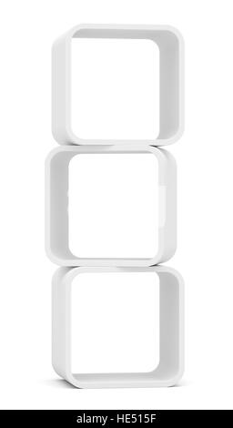 Empty white rounded showcase. Isolated Stock Photo