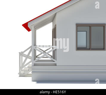 House close-up. Covered porch and window Stock Photo
