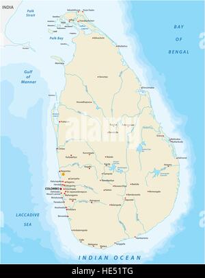 Sri Lanka map Stock Vector