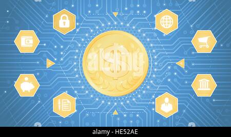 Digital Dollar Stock Vector