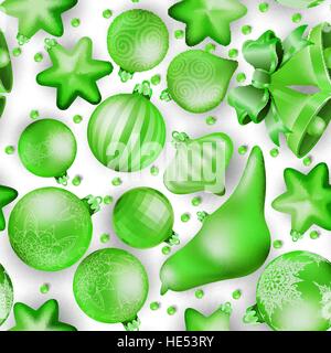 New Year pattern with Christmas balls. EPS 10 Stock Vector
