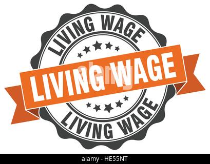 living wage stamp. sign. seal Stock Vector