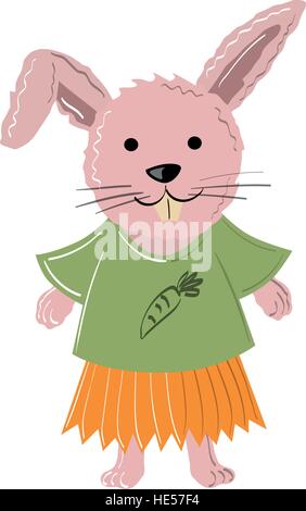 Cute rabbit cartoon character collection illustration Stock Vector ...