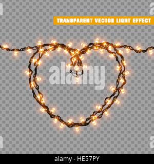 Christmas lights isolated realistic design elements. Stock Vector