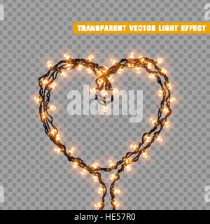 Christmas lights isolated realistic design elements. Stock Vector