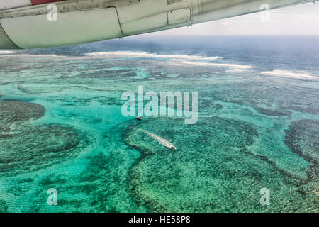 Aerial View of the reef near Lord Howe Island, Tasman Sea, New South Wales, NSW, Australia Stock Photo