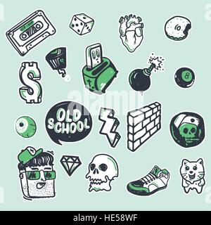 Fashion patch badges Stock Vector