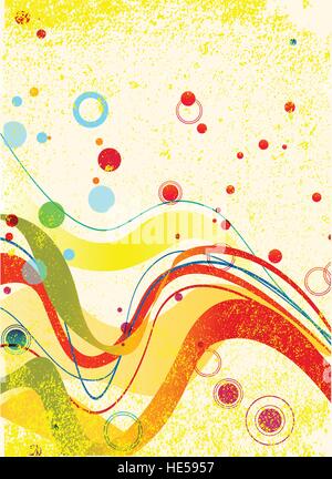 Yellow jazz style poster background with grunge Stock Vector