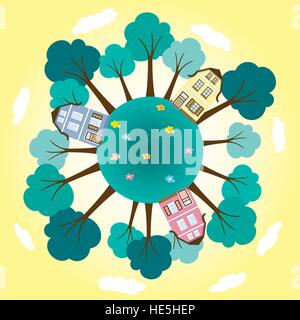 round worlds Stock Vector