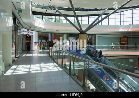 Burgas, Bulgaria - JUNE 23, 2016: Burgas Mall Galleria the largest shopping center in Bulgaria which hundreds of shoppers and tourists visit every day Stock Photo