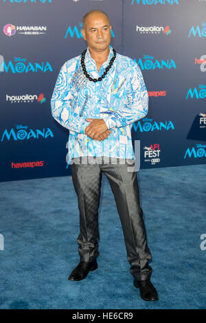 Temuera Morrison attending the premiere of Disney's 'Moana,' during AFI FEST 2016 presented by Audi, held at the El Capitan Theatre in Hollywood, California.  Featuring: Temuera Morrison Where: Los Angeles, California, United States When: 14 Nov 2016 Stock Photo