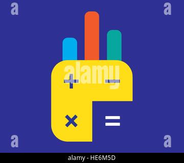 Chart and Abstract Calculator Design Stock Vector