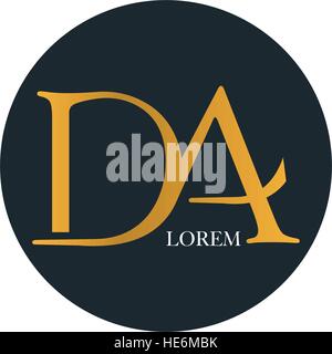 DA Logo Concept Design, EPS 8 supported. Stock Vector